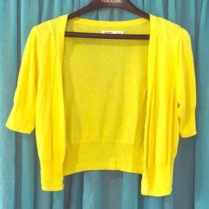 Old Navy Yellow Crop Cardigan